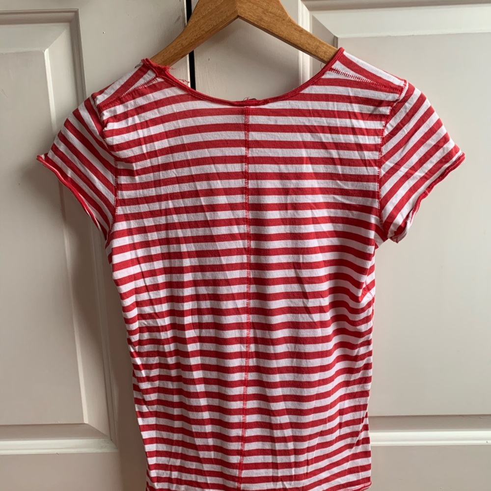 Free People Red and White Striped Tee